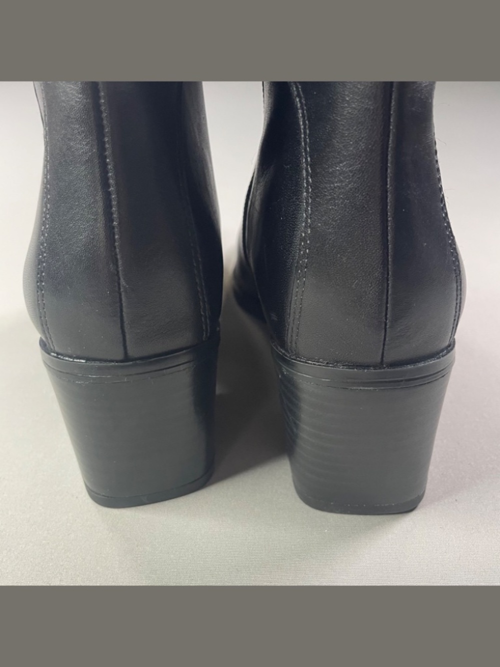 NEW Naturalizer Shoes Womens 8 black leather sterling knee boots heels moto - Picture 6 of 13